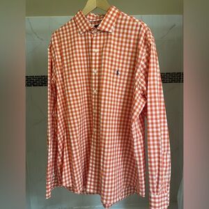 Vintage Ralph Lauren orange gingham dress shirt
